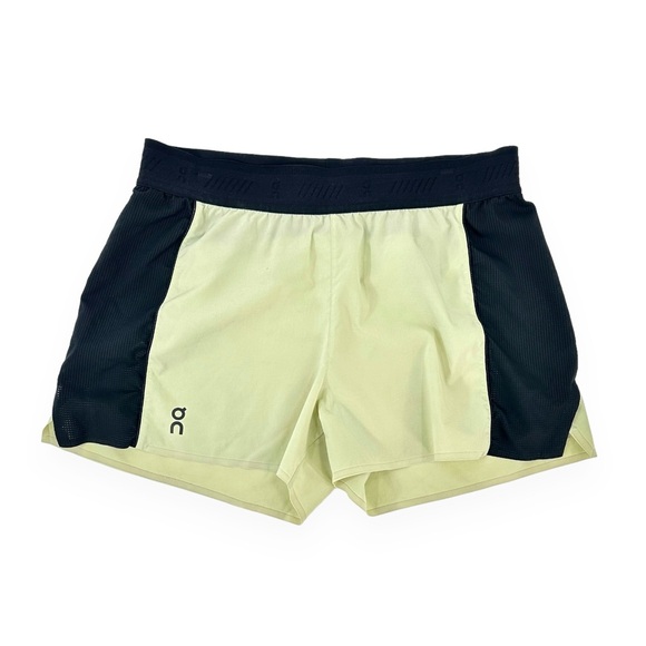 On Running Pants - ON Running Pale Lime Green Black Lightweight Active Running Shorts sz L